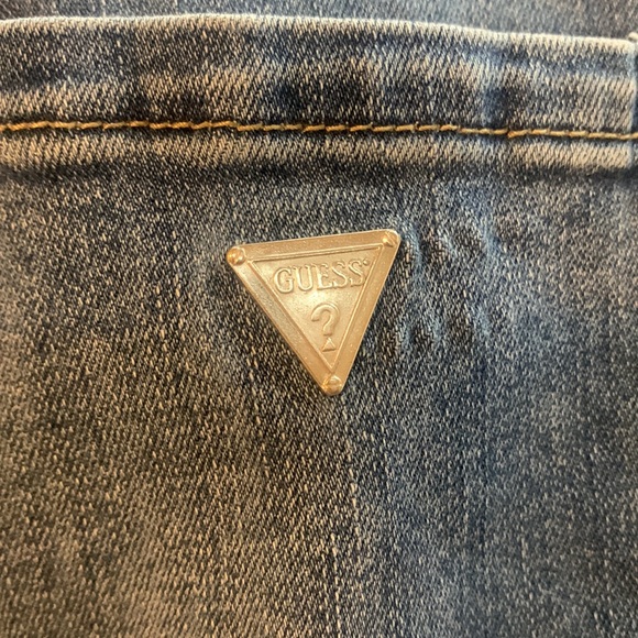 Guess Blue Skinny Denim Jeans with Red, White and Blue Stripes on Both Sides - Picture 4 of 9